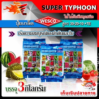 แพ็ค 3 กก.WESCO ปุ๋ย 30-20-10 +TE(ธาตุรองเสริม) ปุ๋ยเกล็ด เวสโก้ เร่งความสมบูรณ์ของลำต้นและใบ