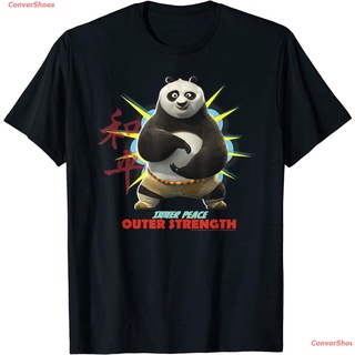 เสื้อยืดลำลอง Kung Fu Panda Po Inner Peace Out Strength Portrait T-Shirt Mens Womens T-shirts