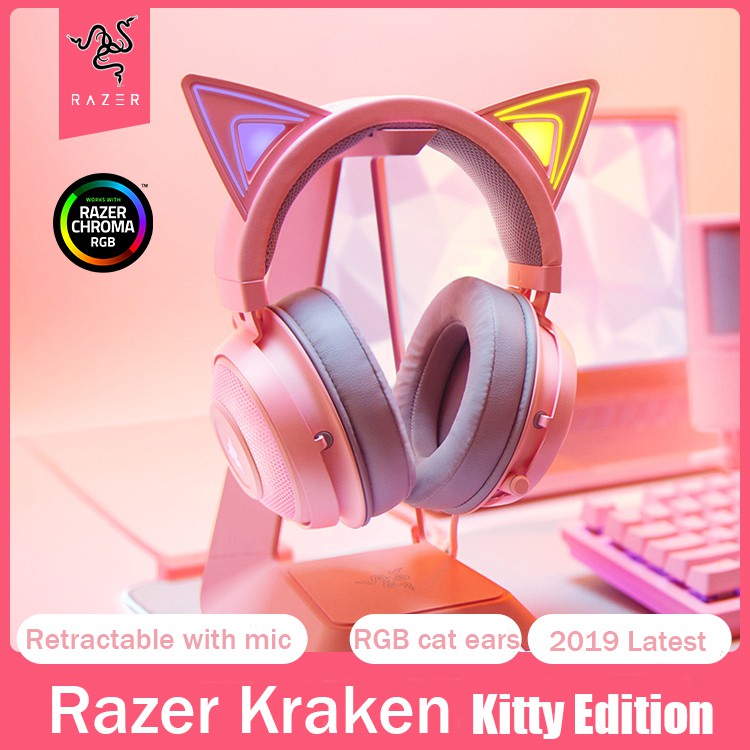 In Stock Razer Kraken Kitty Luminous Chroma Rgb Usb Pink With Catear Latest Competitive Gaming Headset ค ณภาพ