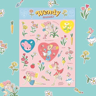 DADDY | Wendy Garden Sticker สติ๊กเกอร์ สีชมพูสุดน่ารัก ลายน้อง Wendy