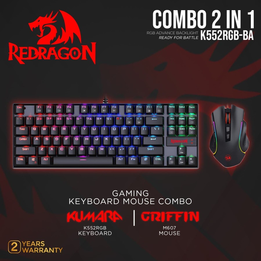 Redragon K552RGB-BA Gaming Keyboard Mouse 2 in 1Combo