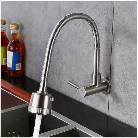 ก๊อกน้ำซิงค์ แบบตั้ง ก๊อกคอดัดผนัง ปรับได้ 2 ระดับ สแตนเลส 304 หมุนได้ 360 องศา รุ่น (FHS-684) (SNK-159) - รูปที่ 4