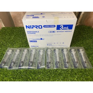 NIPRO ไซริงค์พลาสติก/กระบอกฉีดยา ขนาด 3 ml. ( 100 ชิ้น / กล่อง )