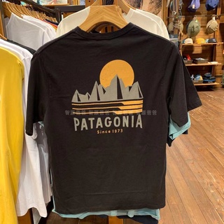 เสื้อยืดแขนสั้น ผ้าฝ้าย พิมพ์ลาย Patagonia สําหรับผู้ชายเสื้อยืด