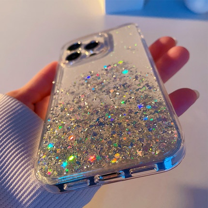 เคสโทรศัพท์ พิมพ์ลายดาว กลิตเตอร์ สีใส สำหรับ for iPhone 17 16 15 pro max 14 pro max 13 Pro Max se 2020 11 Pro Max  6 6s 7 8 Plus X XS Max XR - รูปที่ 7