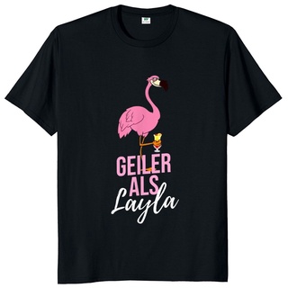 เสื้อยืดลําลอง ผ้าฝ้าย แขนสั้น พิมพ์ลาย Flamingo Geiler Als Layla แฟชั่นฤดูร้อน สําหรับผู้ชาย และผู้หญิง ไซซ์ EUS-5XL