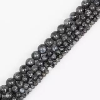 ลูกปัดหินธรรมชาติ Gray Moonstone Labradorite 4-10mm เลือกขนาดได้ ทำสร้อยข้อมือ สร้อยคอ DIY เครื่องประดับ