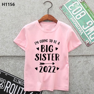 เสื้อยืดแขนสั้น พิมพ์ลาย Promoted To Big Sister สีชมพู แฟชั่นฤดูร้อน สําหรับผู้หญิง 2022