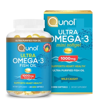 Qunol น้ำมันปลา Omega-3 1000 mg Mini Softgel เม็ดเล็ก ทานง่า…
