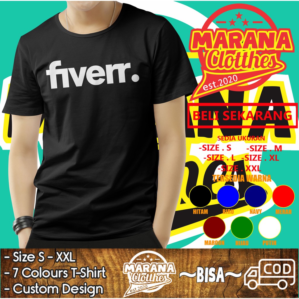 เสื้อยืดโลโก้ Fiverr เสื้อ Distro