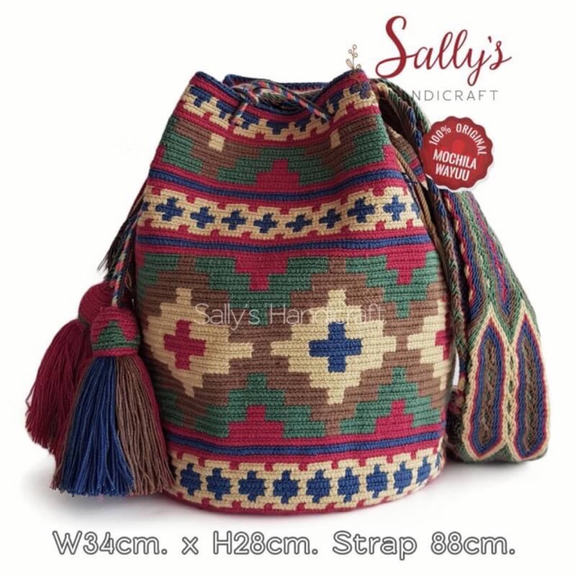 Used Wayuu bag พู่แน่นๆ ของแท้จากโคลัมเบีย