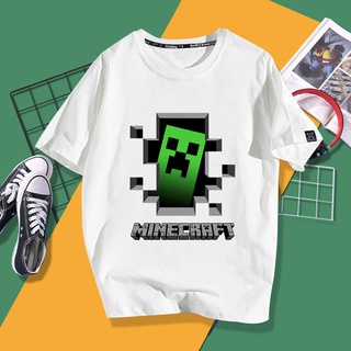 เสื้อยืดโอเวอร์ไซส์Lego Minecraft My Game Peripheral Creeper เสื้อยืดแขนสั้นนักเรียนเยาวชนเสื้อผ้า CompionateS-4XL