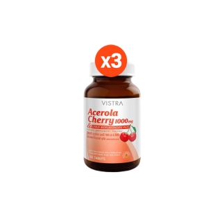VISTRA Acerola Cherry 1000 mg. (100 Tablets) 145g. แพ็ค 3 ขวด