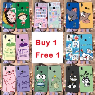 &lt;ซื้อ 1 ฟรี 1&gt; เคสโทรศัพท์มือถือ ซิลิโคนนุ่ม ลายการ์ตูนลูฟี่ ปิกาจู สําหรับ Vivo V11i Y85 Y85A V9 Y89 Y89A