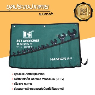 ประแจปากตายชุบนิกเกิลดำ Electrophoresis double open end wrench set