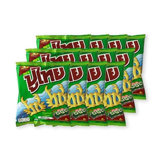 ปูไทย ขนมทอดกรอบ รสโนริสาหร่าย 14 กรัม x 12 ซอง Crab Thai snack Crispy Nori seaweed flavor 14g x 12 sachets