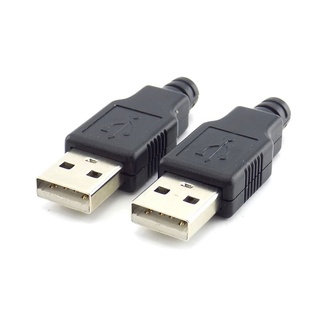 ปลั๊กเชื่อมต่อ USB 5V 1.5A-2A Type A ตัวผู้ 4 Pin 10 ชิ้น พร้อมฝาครอบพลาสติก สีดํา 2.0