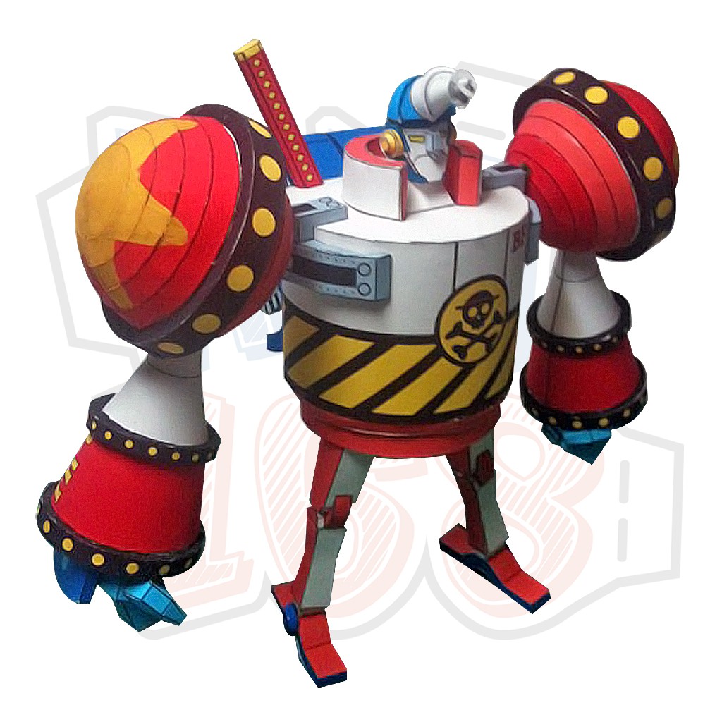 โมเดลกระดาษอนิเมะ One piece Robot General Iron Pirate Franky Shogun