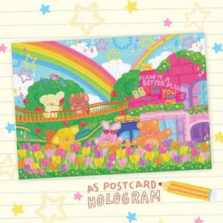 โปสการ์ดกระดาษวาดเขียน Postcard ขนาด A5 Thepieinthesky ลาย Betterday น่ารัก