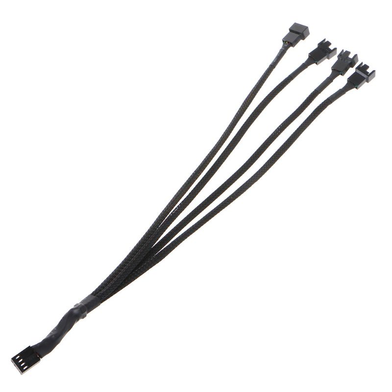 LIDU1 PWM 4pin Fan Sleeved Extension Splitter Hub Cables Motherboard CPU 4 pin to 2 4 #8
