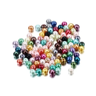 4mm 100 ชิ้น/ถุง ไข่มุกเทียม ลูกปัดแก้ว สร้อยคอ สร้อยข้อมือ เครื่องประดับ DIY ทำ
