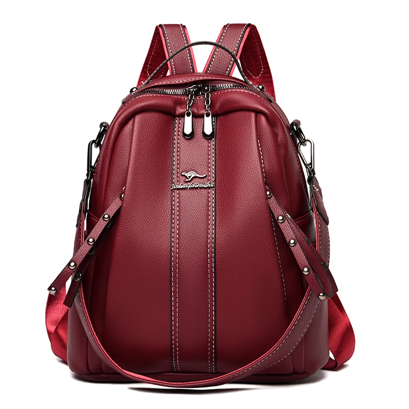Women Large Capacity Backpack Purses High Quality Leather Female