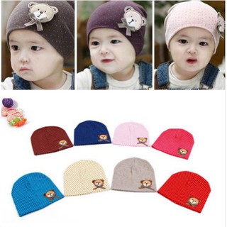 P99 หมวกเด็กทารก ลายจุด  สีเหลือง Baby Hat