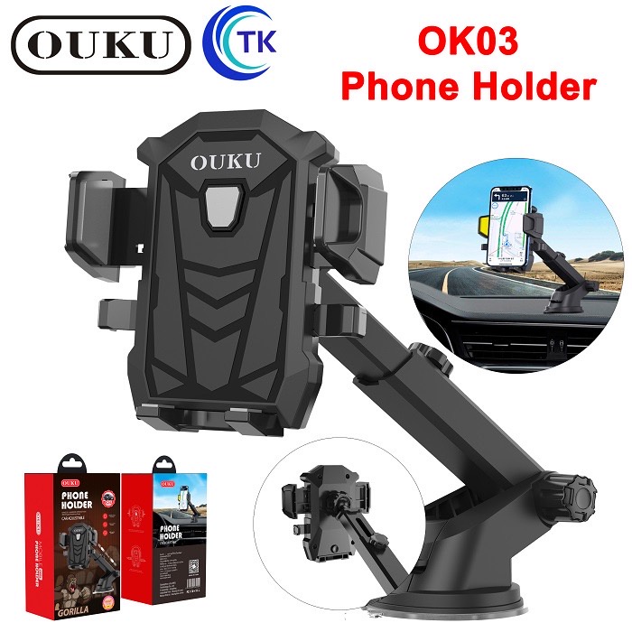 ￼ใหม่!! OUKU OK03 ที่วางมือถือในรถ ดีไซด์สุดล้ำ มีให้เลือก2สี แข็งแรง เเน่นไม่หลุดง่าย