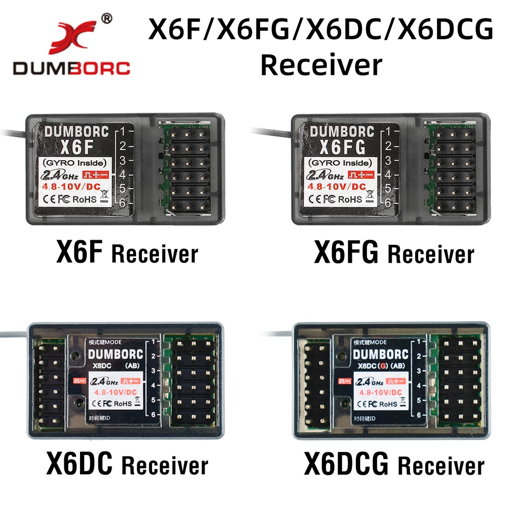 DUMBORC X6FG X6F X6DC X6DCG 2.4G 6CH Receiver พร้อม Gyro สําหรับ RC DUMBORC X6 X4 X5 เครื่องส่งสัญญา
