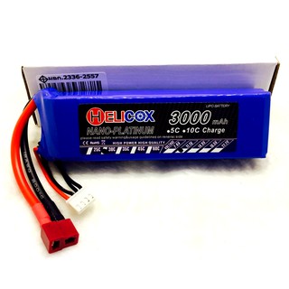 แบตเตอรี่ลิโพ Helicox 3000mah 30c (11.1)(7.4) (2เซล/3เซล) แบตลิโพ lipo