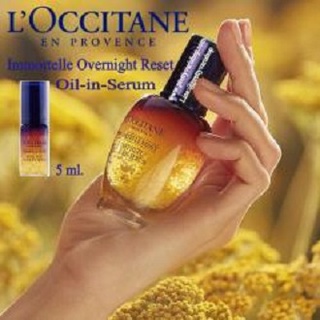 Beauty-Siam แท้ทั้งร้าน !! เซรั่มตัวแพงขนาดทดลอง  LOCCITANE IMMORTELLE OVER NIGHT RESET OIL IN SERUM  5 ML.