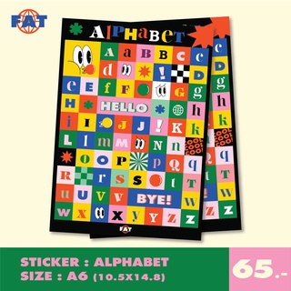 สติกเกอร์ fatclub ABC สติกเกอร์ Alphabet ตกแต่งโน๊ต เฟรมการ์ด diy