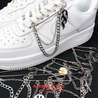 เชือกผูกรองเท้าการปรับตัวกองทัพอากาศหนึ่งaj1af1เครื่องประดับห่วงโซ่diyอุปกรณ์ตกแต่งอุปกรณ์เสริมฮิปฮอปแขวนโซ่ขารองเท้าหัว