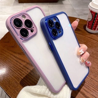 เคสไอโฟน 13 Pro Max เคสใสพร้อมเลนส์ฟิล์มป้องกันเคสกันกระแทกสำหรับ iPhone 13 Pro Max 11 12 Pro Max เคสแข็งใส