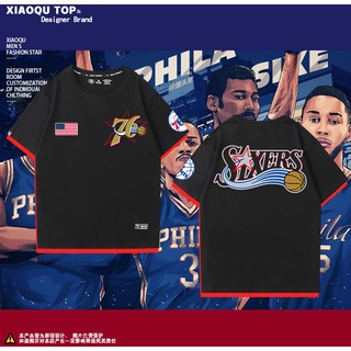 T-shirt  เสื้อยืดแขนสั้น Iverson crossover king cotton บาสเก็ตบอล Iverson เสื้อยืดครึ่งแขนหลวมS-5XL