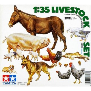 โมเดลประกอบ Tamiya 1/35 TA35128 LIVESTOCK SET