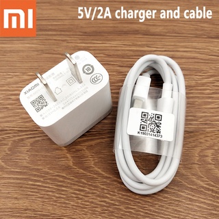 Original xiaomi MI Adapter 5v2a Us Plug Wall Travel Charger อะแดปเตอร์สายเคเบิ้ลชาร์จ Micro Usb 5V2A Usb สําหรับ Mi 9 9T A1 A2 5S 6 Max 2 Redmi Note 8 7 K20 Pro 4 7A