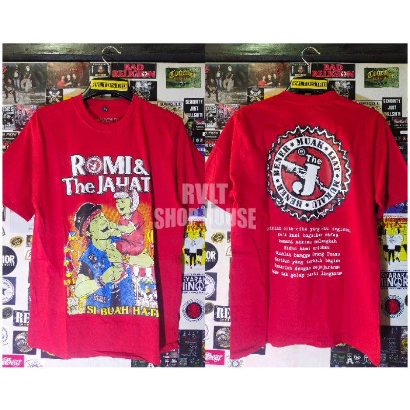 MERAH Romi & the Evil Punk Band T-shirt - Red Heart Fruit / Music T-shirt / Distro T-shirt / Punk T-