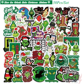 ❉ How the Grinch Stole Christmas Series 02 - Jim Carrey Comedy Cartoon Movie สติ๊กเกอร์ ❉ 50Pcs/Set DIY Fashion Luggage Laptop Skateboard Decals Doodle สติ๊กเกอร์