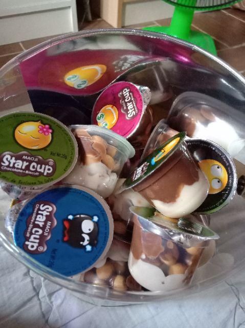 มาโอจิ สตาร์ คัพ Maoji Star Cup ช็อคโกแลต ผสม บิสกิต กรุบกรอบ คละแบบหลายสไตล์