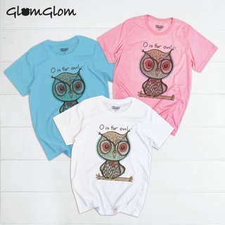 🔥hot hot🔥เสื้อยืดครอบครัวคอกลมลายนกฮูก O is for owl [มีเก็บเงินปลายทาง]