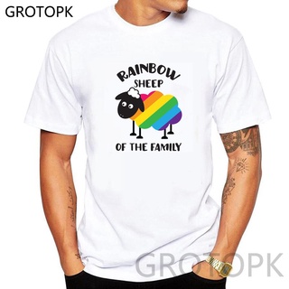 เสื้อยืดลําลอง ผ้าฝ้าย 100% แขนสั้น พิมพ์ลาย Pride Lgbt Gay Rainbow สไตล์ฮาราจูกุ พลัสไซซ์ สีดํา ของขวัญวันเกิด สําหรับผ