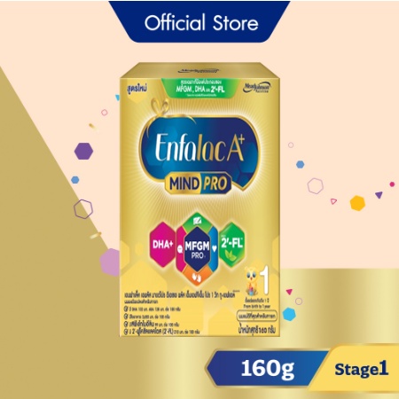 Enfalac A+ เอนฟาแล็ค เอพลัส นมผงสูตร 1 สำหรับทารก เด็กแรกเกิด เด็กเล็ก ขนาด 160 กรัม