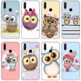 Vivo y20 y12 y15 2020 y83 y95 y11 2019 Case TPU Soft Silicon Protecitve Shell Phone casing Cover Cute Owl Hearts Lover