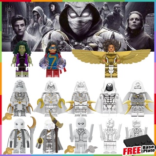 New Moon Knight Minifigures Khonsu Layla Ms. Marvel She-Hulk Mr. Knight ของเล่นของขวัญคอลเลกชัน Mini Figures KT1065