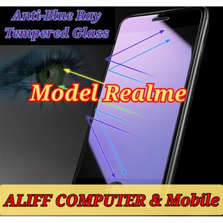 [ALIFF] Semua Model REALME กระจกนิรภัย ป้องกันแสงสีฟ้า แบบเต็มจอ