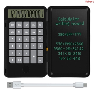 เครื่องคิดเลข แบบพกพา พร้อมปากกาสไตลัส 2 in 1 Writing board calculator เครื่องคิดเลขกระดานเขียน mini size