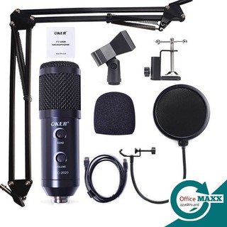 OKER MIC-2020 Microphone Condensor USB ไมโครโฟนคอนเด็นเซอร์จุดเด่น- เสียงใสคมชัดความละเอียดสูง- เหมาะกับการโคเวอร์เพลง