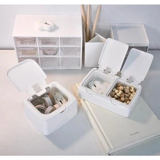 HomeDee ฟรีสติ๊กเกอร์ กล่องใส่ของ ชิ้นเล็ก ฝาเปิดปิดได้ แบบป๊อบ-อัฟ ช่วยป้องกันฝุ่น ขนาดมินิ