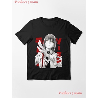 New Chainsaw Man Makima Essential T-Shirt เสื้อยืดพิมพ์ลาย เสื้อยืดอะนิเมะ คอกลม cotton แฟชั่น Unisex